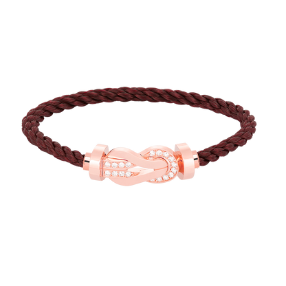 [AURORA]CHANCE LARGE 8 FIGURE BUCKLE HALF DIAMOND BRACELET ROSE GOLD
