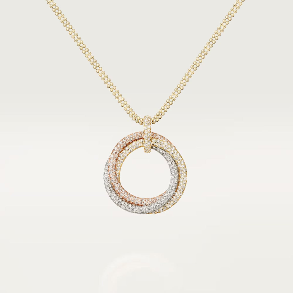 [AURORA]TRINITY LARGE FULL DIAMOND  NECKLACE