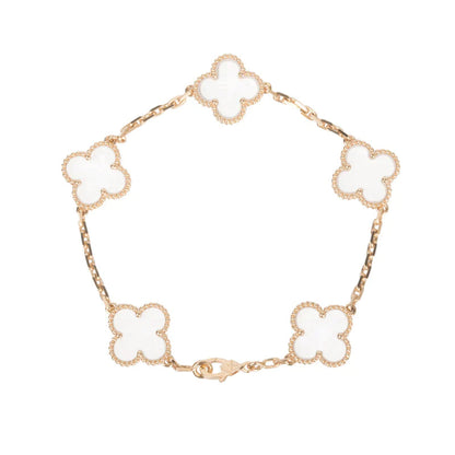 [AURORA]CLOVER 5 MOTIF ROCK CRYSTAL BRACELET