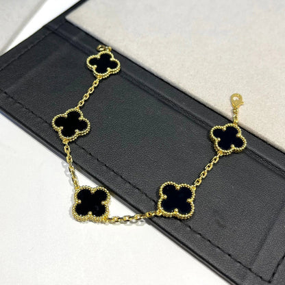 [AURORA]CLOVER 5 MOTIF ONYXS BRACELET COLLECTION