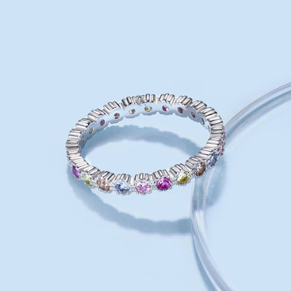 [AURORA]Exquisite Colorful Round Cut Party Ring