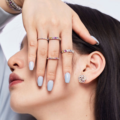 [AURORA]Unique Scintillating Round Cut Daily Ring