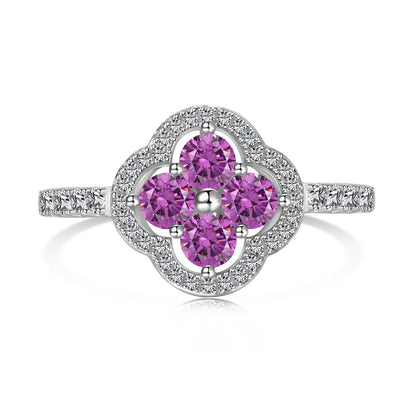 [AURORA]Four Leaf Clover Flower Design Ring