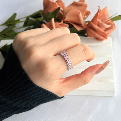 [AURORA]Gorgeous Marquise Cut Tennis Ring