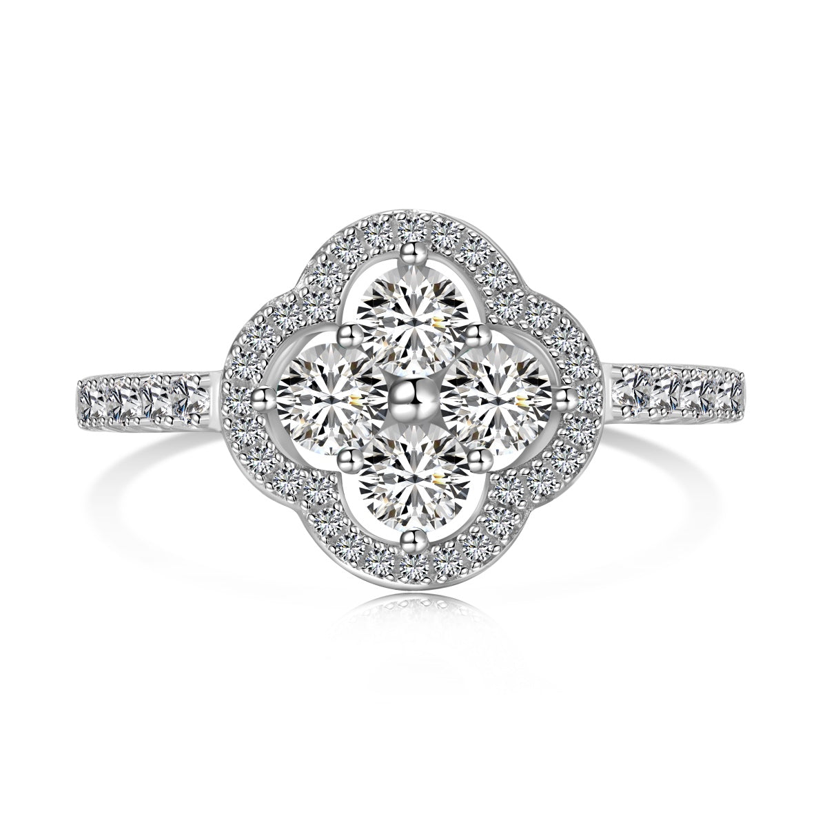 [AURORA]Four Leaf Clover Flower Design Ring