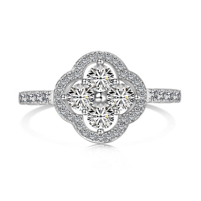 [AURORA]Four Leaf Clover Flower Design Ring