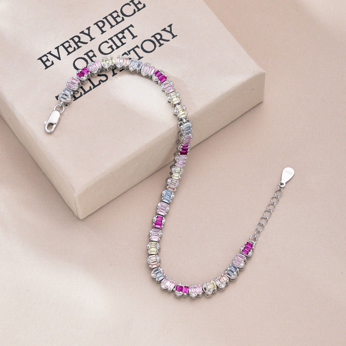[AURORA]Delicate Colorful Emerald Cut Party Bracelet
