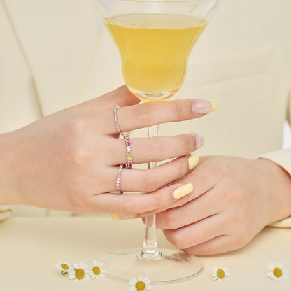 [AURORA]Dazzling Lustrous Round Cut Tennis Ring