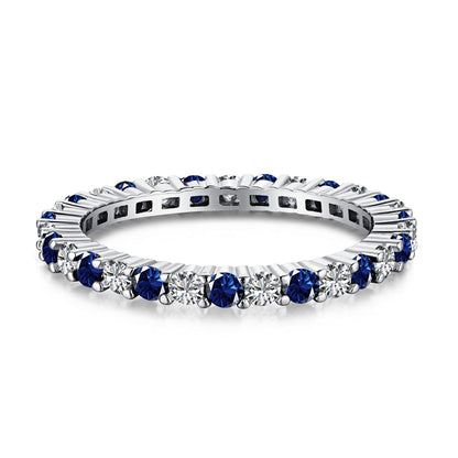 [AURORA]Exquisite Colorful Round Cut Tennis Ring