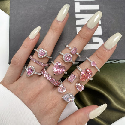 [AURORA]0.5 Carat CaratEternity Charming Heart Shape Lover Ring