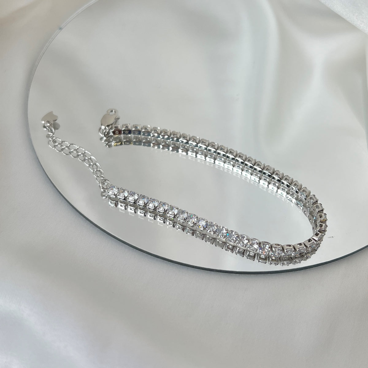 [AURORA]Sparkling Round Cut Daily Bracelet