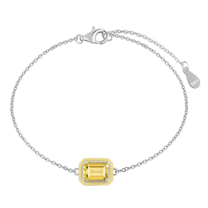 [AURORA]2.0 Carat Sparkling Colorful Emerald Cut Daily Bracelet