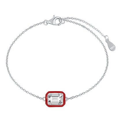 [AURORA]2.0 Carat Sparkling Colorful Emerald Cut Daily Bracelet