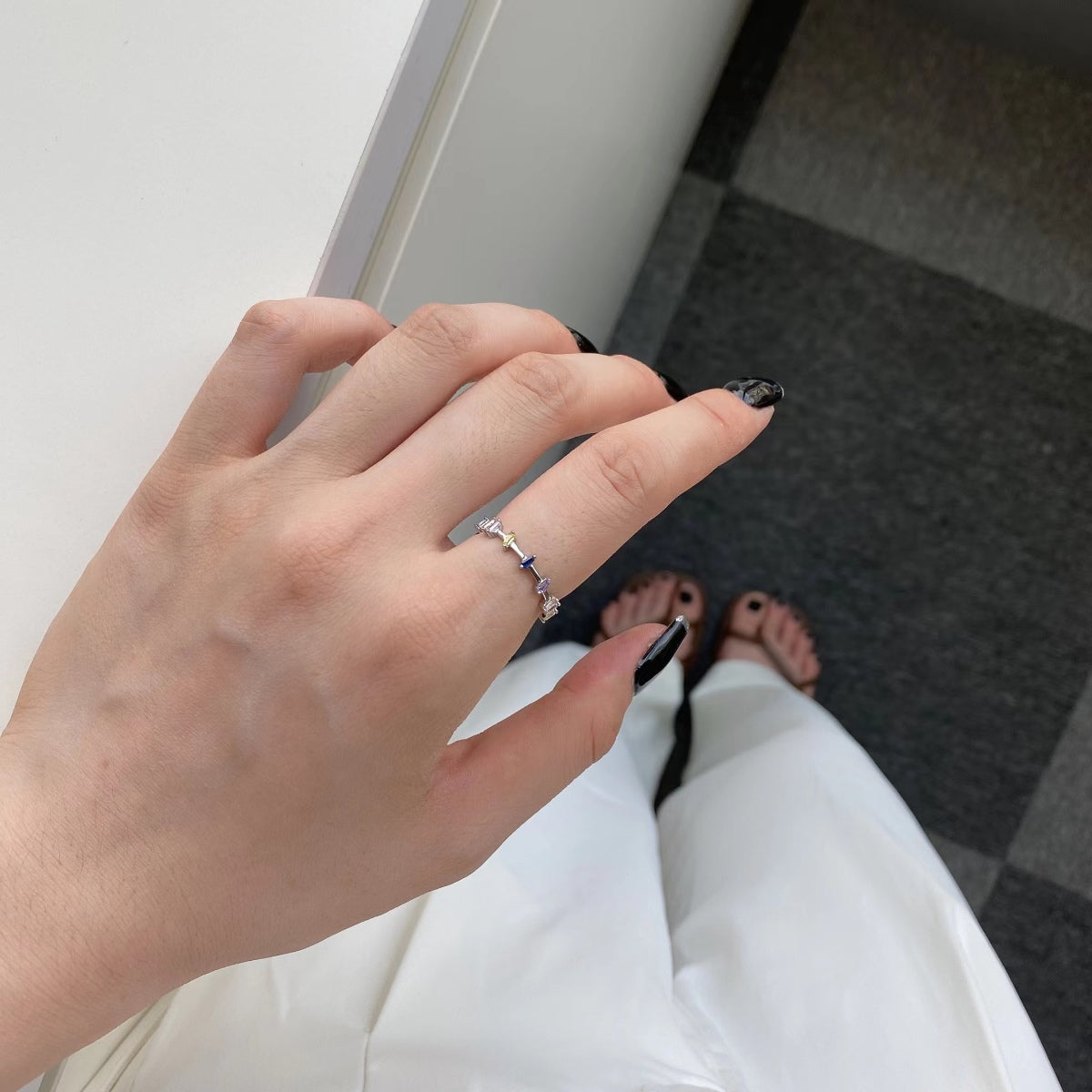 [AURORA]Unique Trapezoid Cut Daily Ring