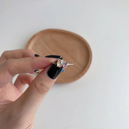 [AURORA]Radiant Colorful Multi Cut Daily Ring