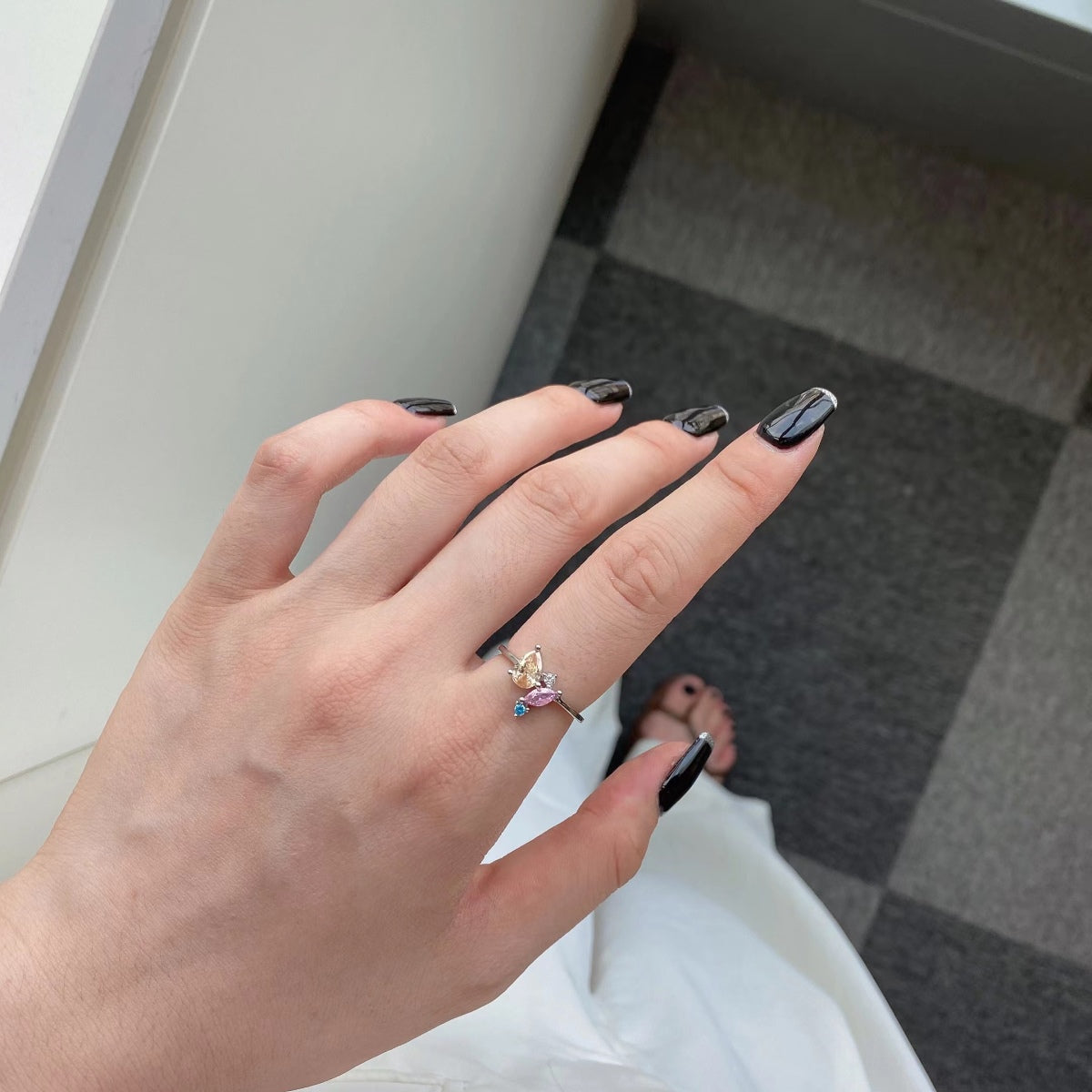 [AURORA]Radiant Colorful Multi Cut Daily Ring