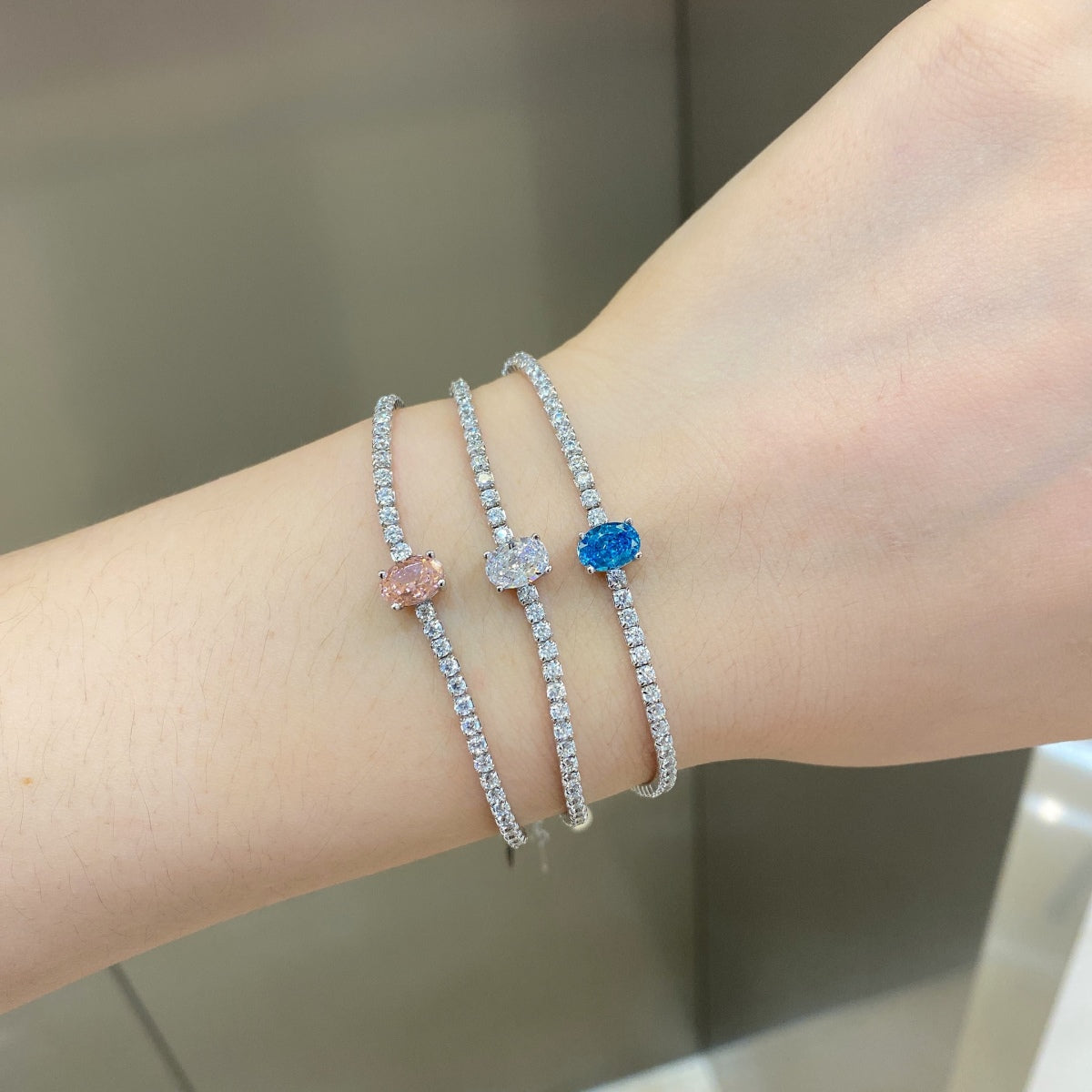 [AURORA]0.75 Carat Exquisite Oval Cut Daily Bracelet