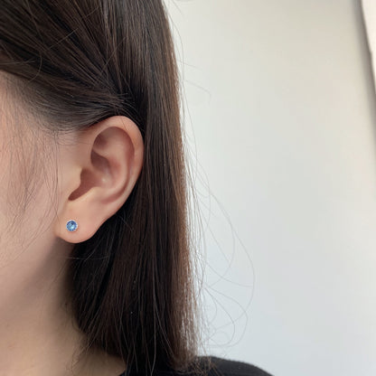 [AURORA]Sparkling Colorful Round Shape Earrings