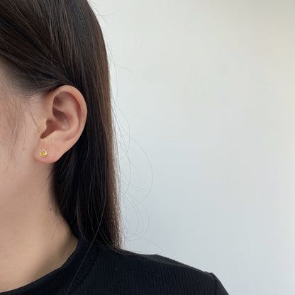 [AURORA]Sparkling Colorful Round Shape Earrings