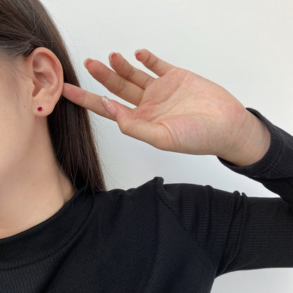 [AURORA]Sparkling Colorful Round Shape Earrings