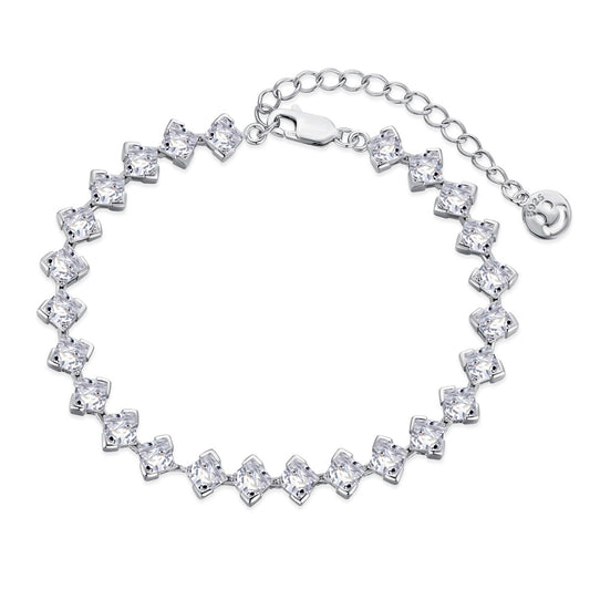 [AURORA]0.5 Carat Ornate Princess Cut Daily Bracelet
