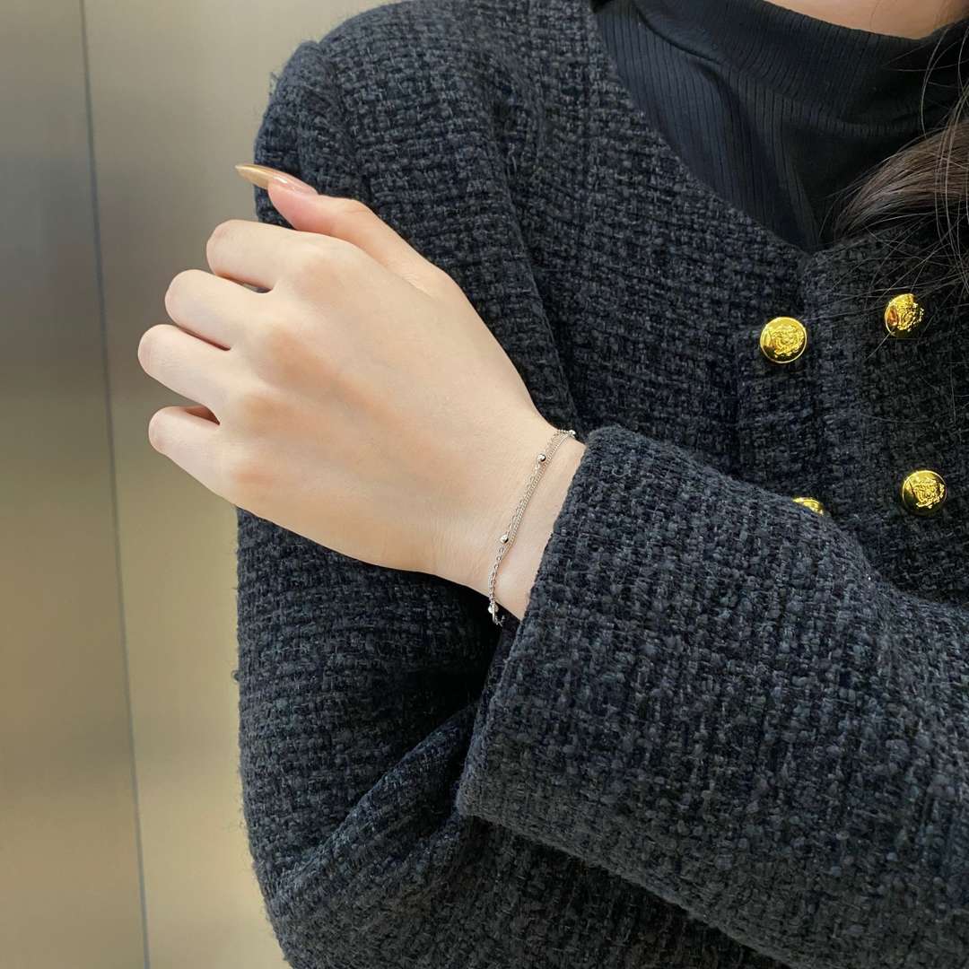 [AURORA]Delicate Bead Double Layer Bracelet