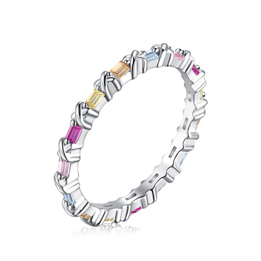 [AURORA]Charming Colorful Round Cut Daily Ring