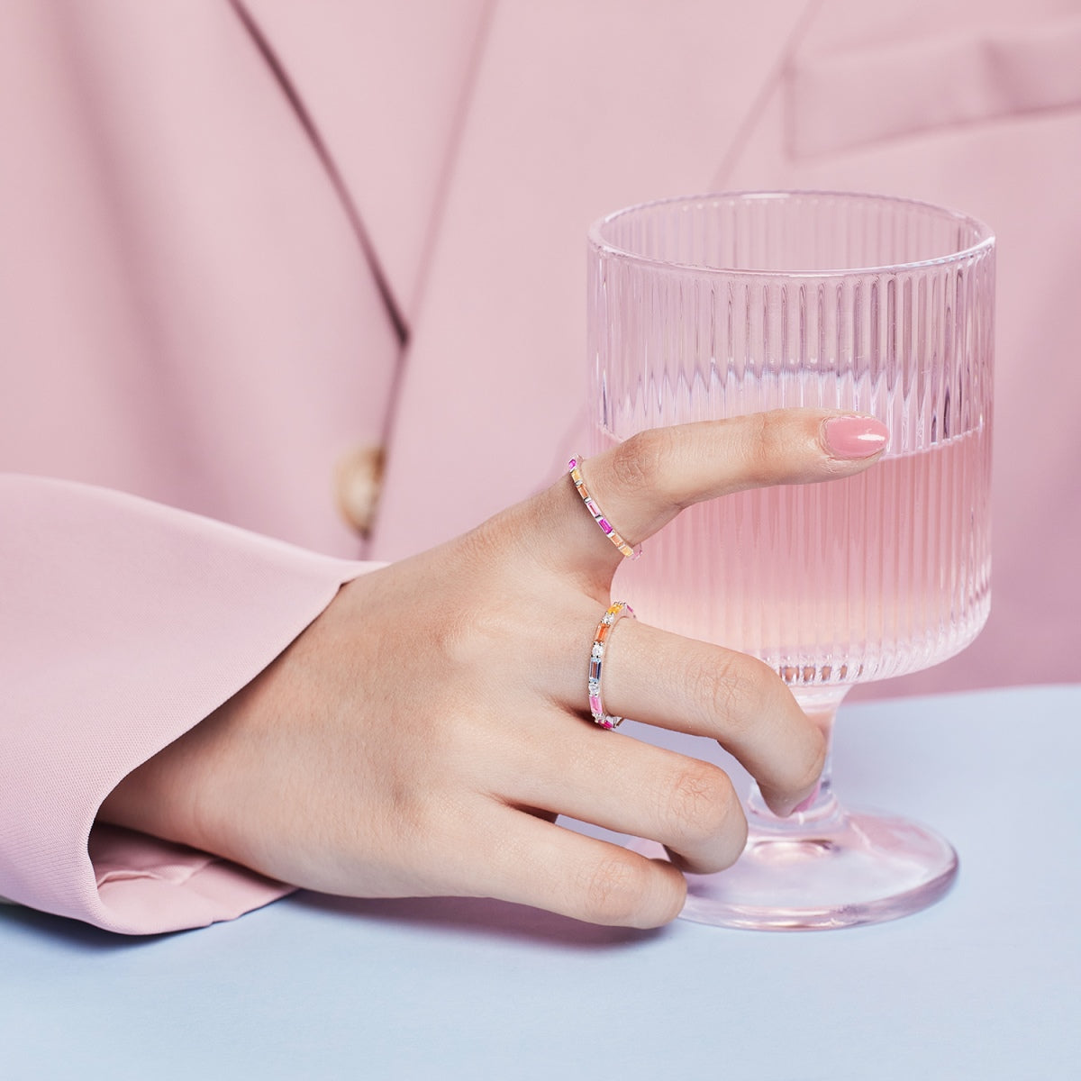 [AURORA]Lively In Shades Elegant Radiant Cut Daily Ring