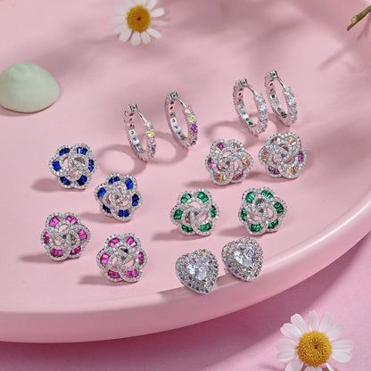[AURORA]Radiant Colorful Round Cut Earrings