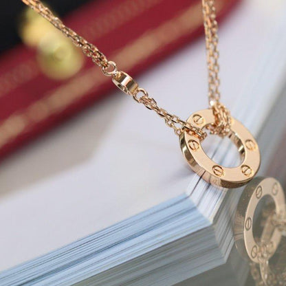 [AURORA]LOVE NECKLACE ADJUSTABLE ROSE GOLD 2 DIAMOND