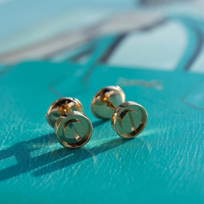 [AURORA]LOVE EARRINGS PINK GOLD 10MM