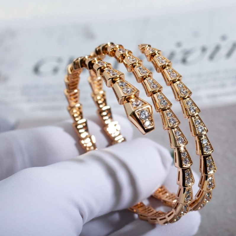 [AURORA]SERPENTI ARMBAND ROTGOLD DIAMANT DOPPELREIHIG