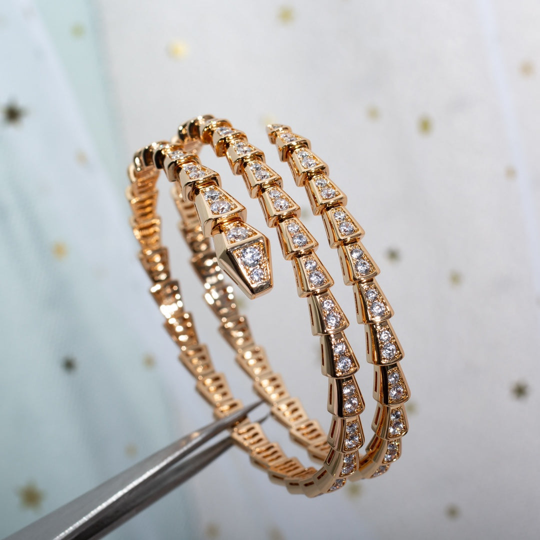 [AURORA]SERPENTI ARMBAND ROTGOLD DIAMANT DOPPELREIHIG