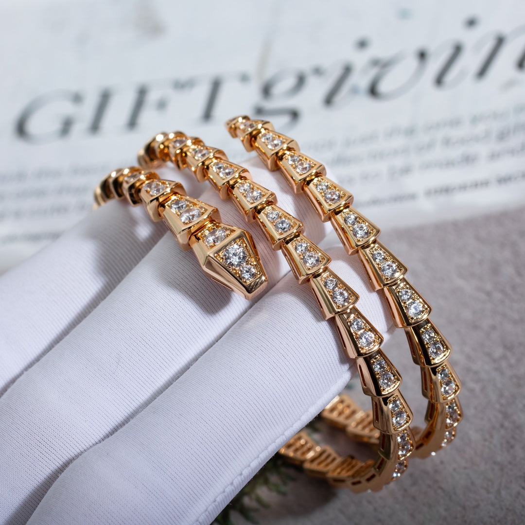 [AURORA]SERPENTI ARMBAND ROTGOLD DIAMANT DOPPELREIHIG