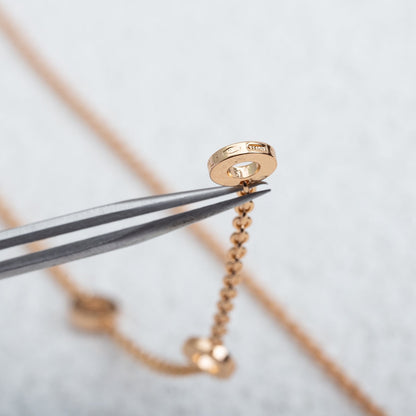 [AURORA]PARENTESI NECKLACE PINK GOLD