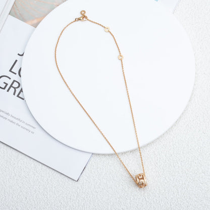 [AURORA]PARENTESI NECKLACE PINK GOLD DIAMOND