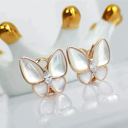 [AURORA]BUTTERFLY MOP DIAMOND EARRINGS