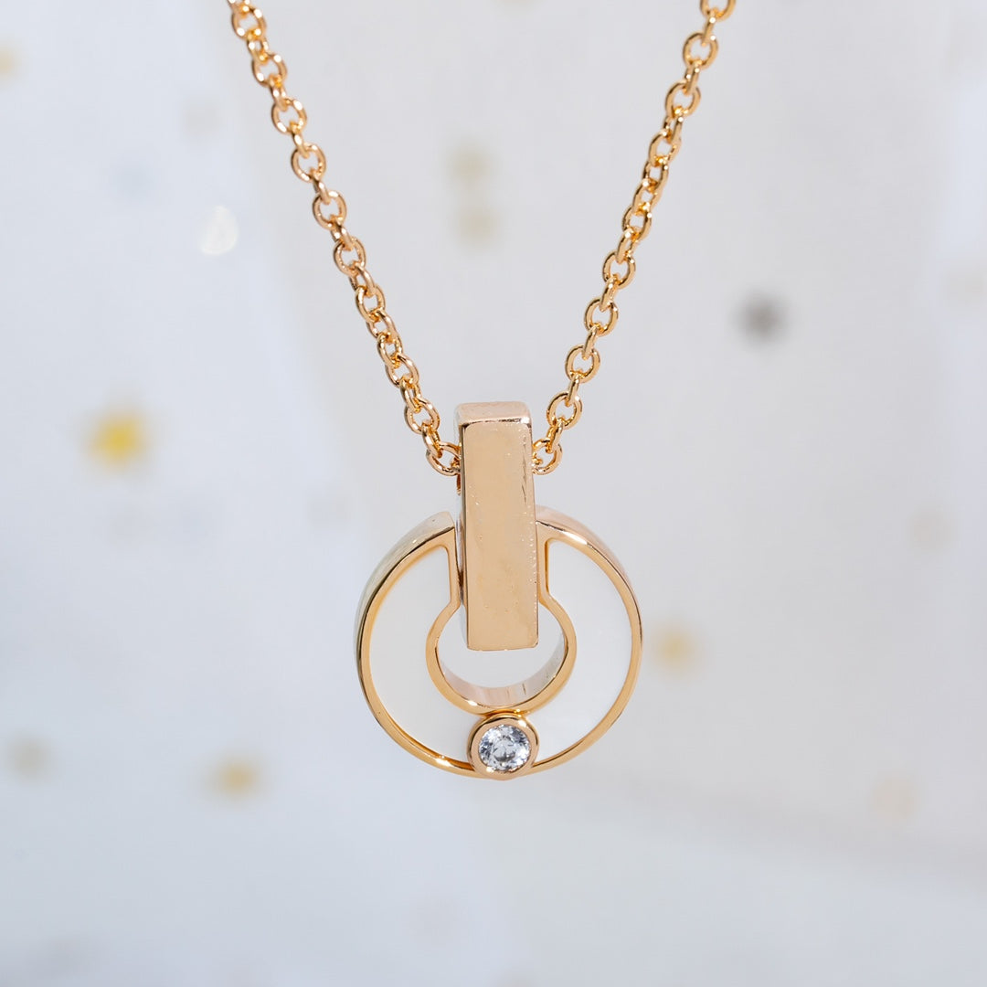 [AURORA]GARI NECKLACE PINK GOLD MOP