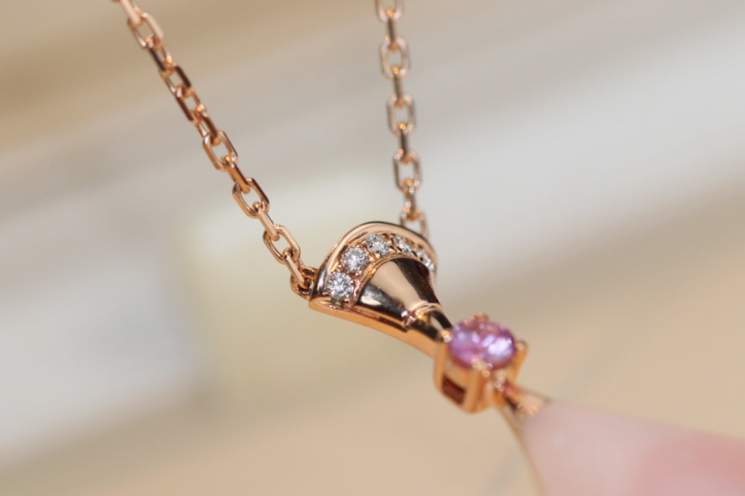 [AURORA]DREAM NECKLACE PINK MOP DIAMOND