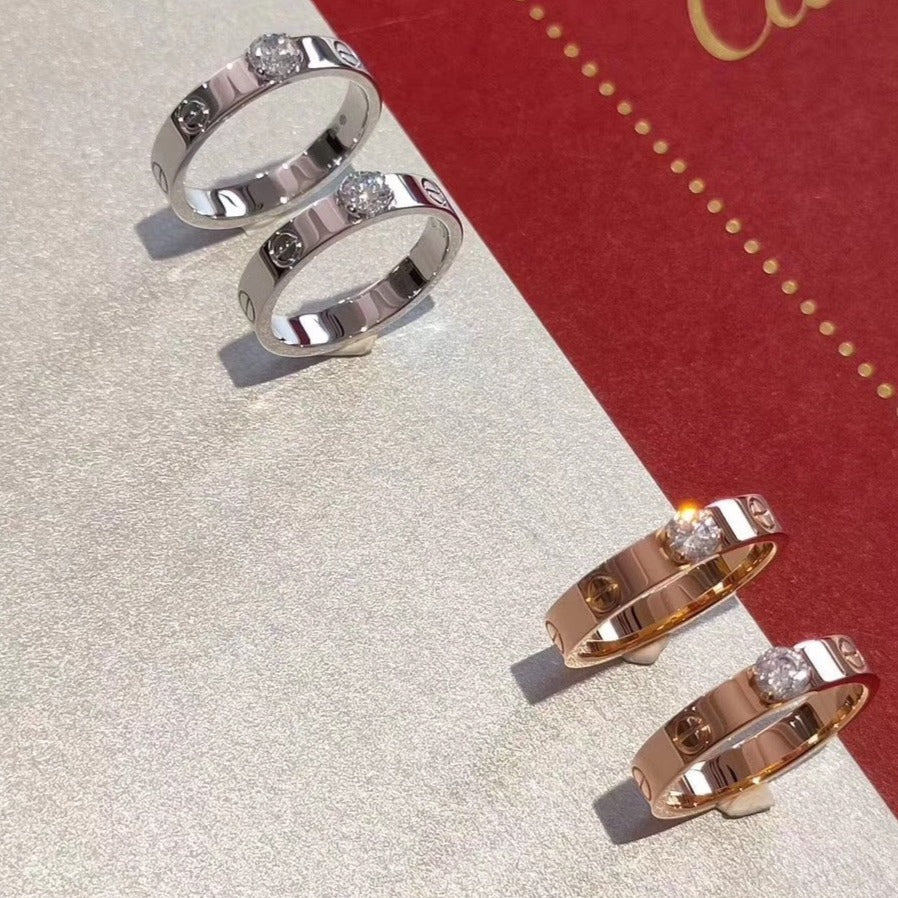 [オーロラ]ラブリング 3.6mm ビッグダイヤモンド1粒