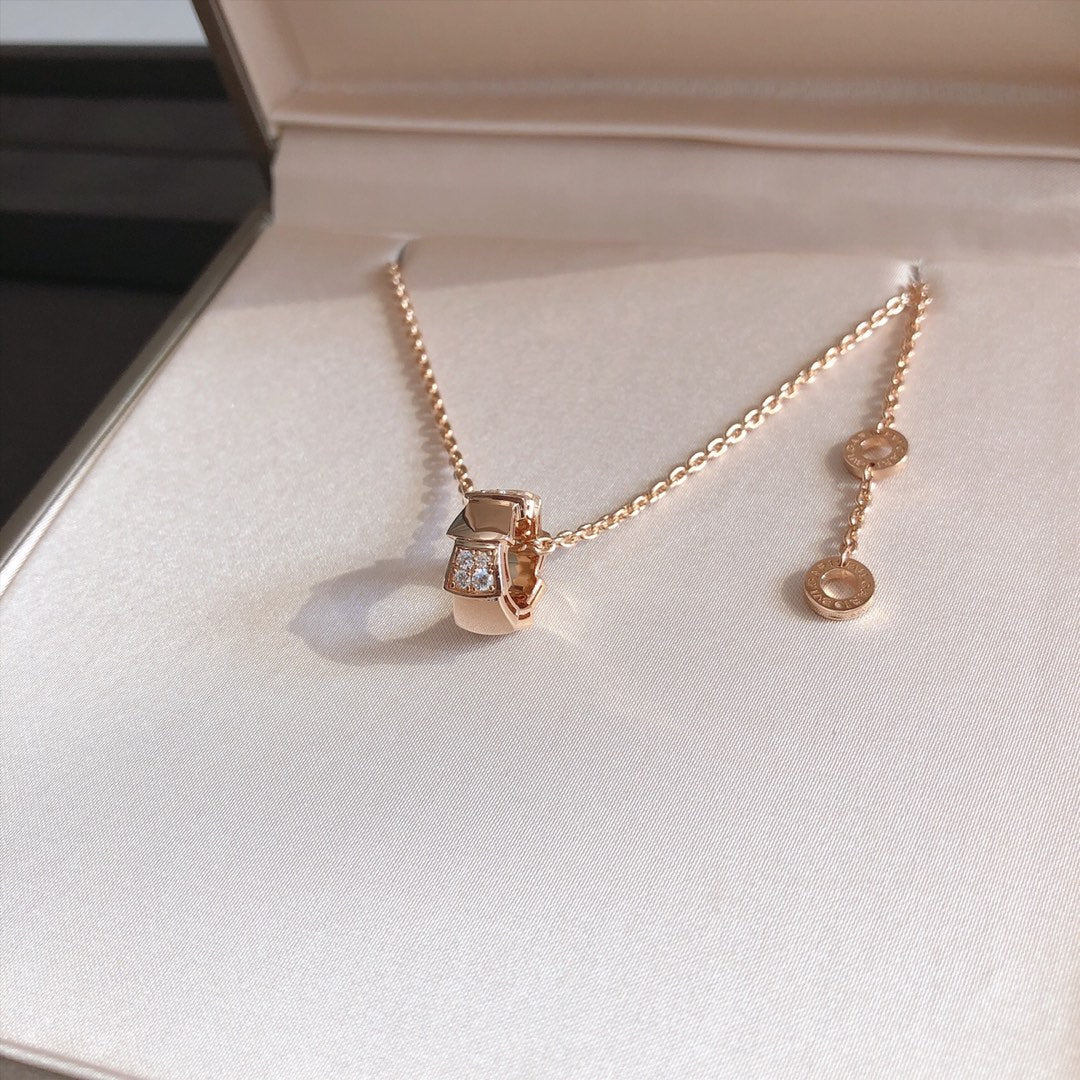 [AURORA]SERPENTI ANHÄNGER DIAMANT ROTGOLD HALSKETTE