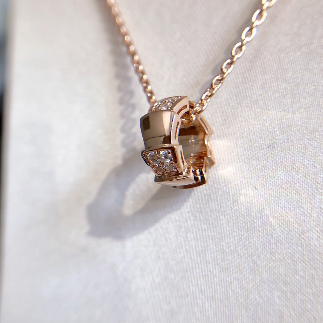 [AURORA]SERPENTI ANHÄNGER DIAMANT ROTGOLD HALSKETTE