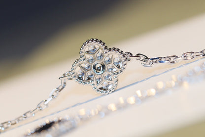 [basloveJW]CLOVER 20 MOTIVE ONYX DIAMANT SILBER