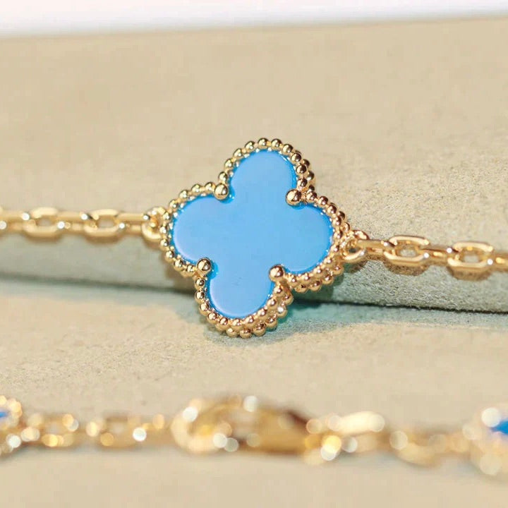 [AURORA]CLOVER 20 MOTIFS TURQUOISE GOLD