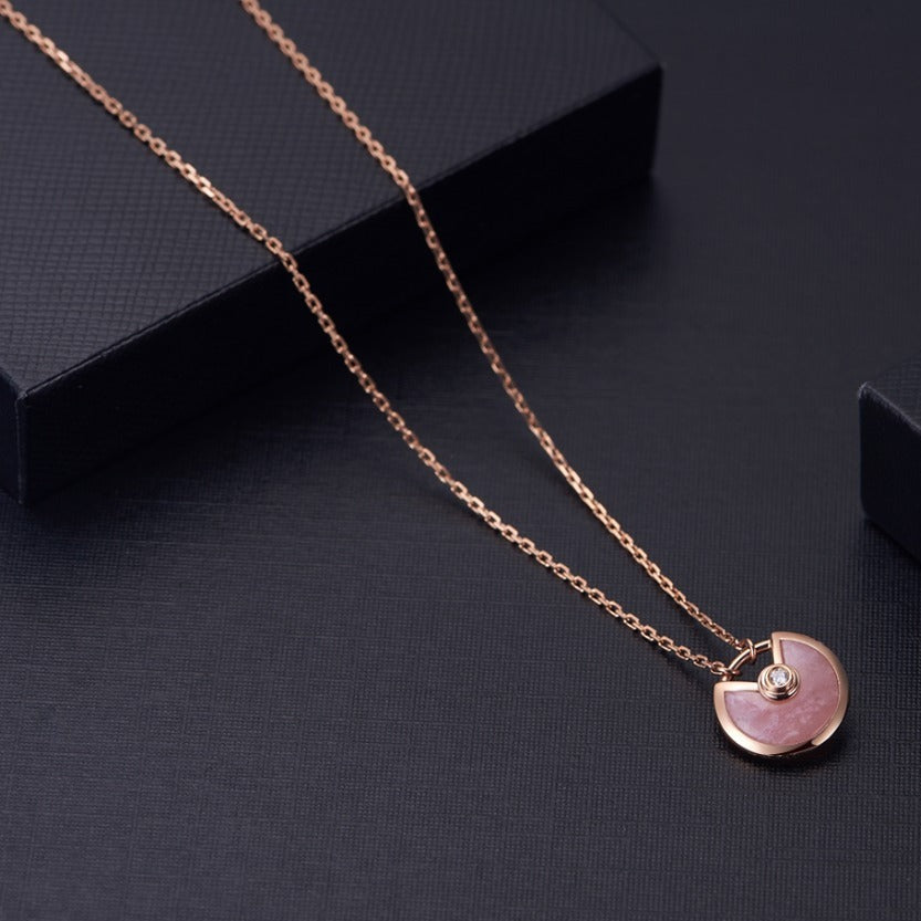 [AURORA]AMULETT ROSÉGOLD ROSA MOP HALSKETTE