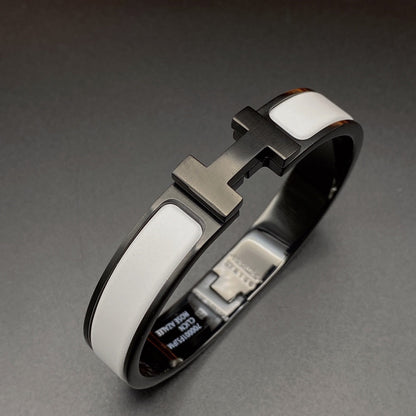 [AURORA]Hブレスレット 12mm ブラック ホワイト セラミック
