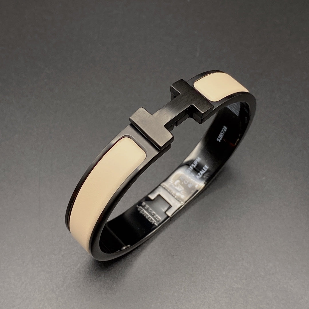 [AURORA]Hブレスレット 12mm ブラックベージュ セラミック