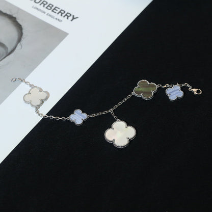 [basloveJW]KLEE-ARMBAND 5 MOTIVE MOP CHALCEDON SILBER 