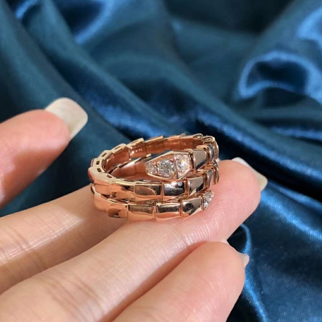 [AURORA]SERPENTS DOUBLE ROW DIAMOND RING