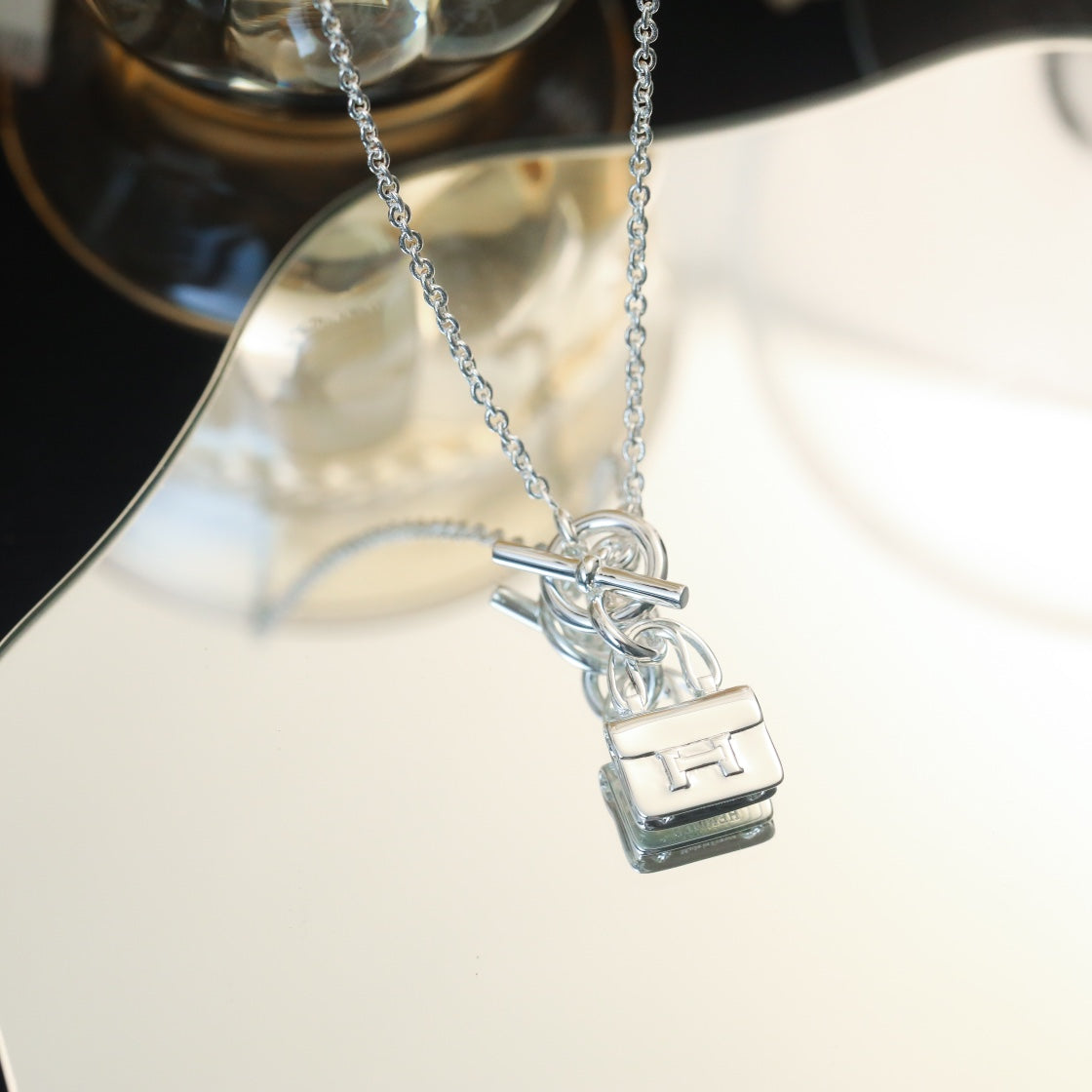 [AURORA]POP H ANHÄNGER SILBER HALSKETTE